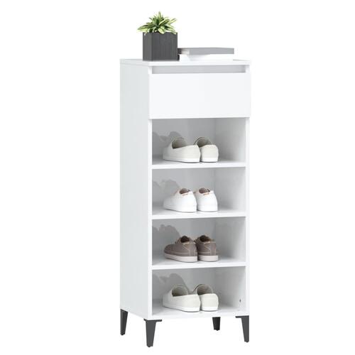 Skoreol 40x36x105 cm konstrueret træ hvid højglans