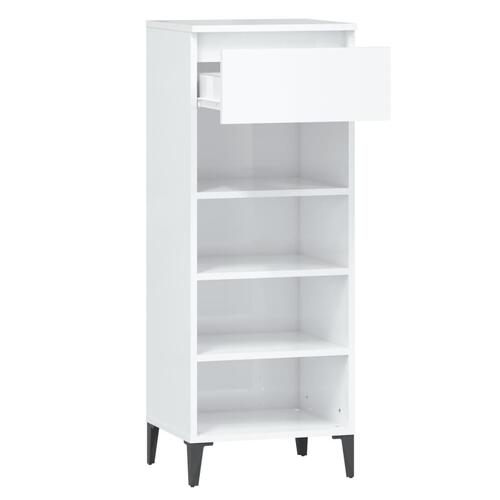 Skoreol 40x36x105 cm konstrueret træ hvid højglans