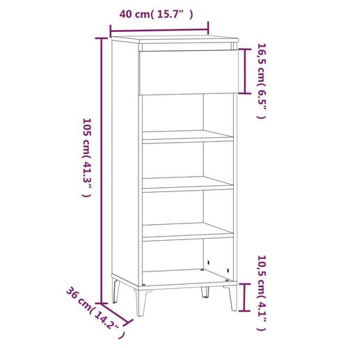 Skoreol 40x36x105 cm konstrueret træ sonoma-eg