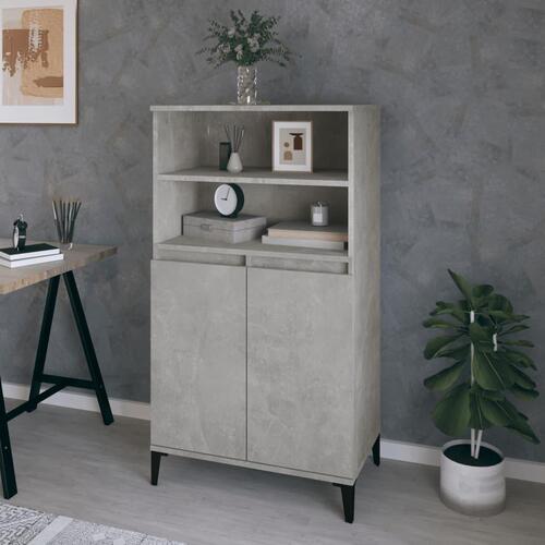 Skab 60x36x110 cm konstrueret træ Betongrå