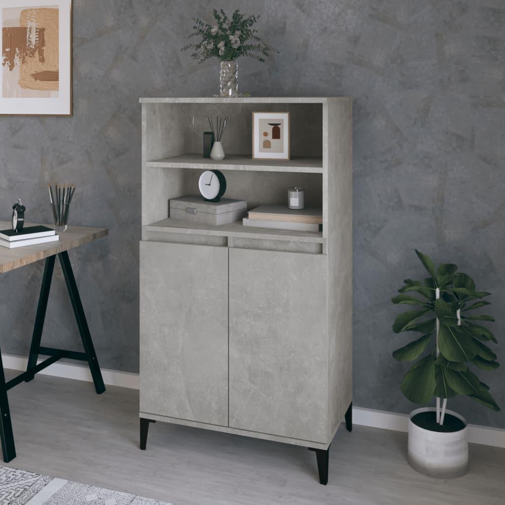 Skab 60x36x110 cm konstrueret træ Betongrå