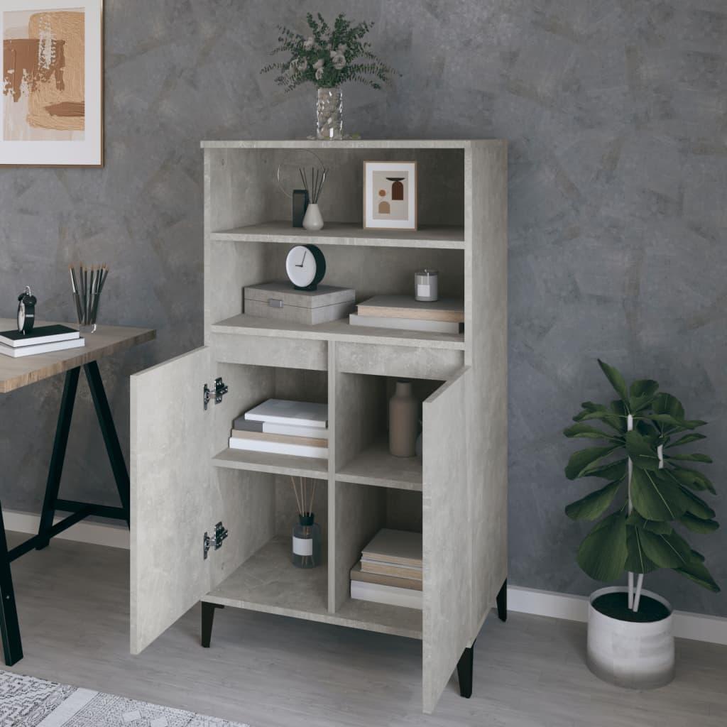 Skab 60x36x110 cm konstrueret træ Betongrå