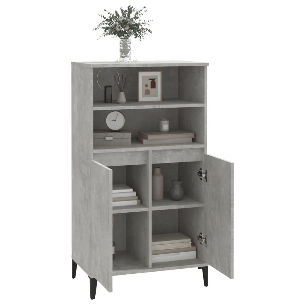 Skab 60x36x110 cm konstrueret træ Betongrå