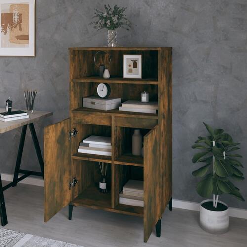Skab 60x36x110 cm konstrueret træ Røget egetræ