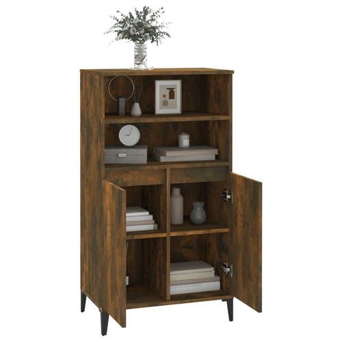 Skab 60x36x110 cm konstrueret træ Røget egetræ