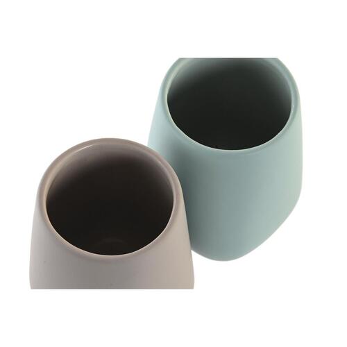 Tandbørsteholder Grøn Beige Dolomite 8 x 8 x 11 cm (2 enheder)