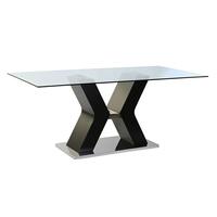 Spisebord Sort Træ Hærdet glas Træ MDF 180 x 90 x 76 cm