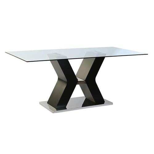 Spisebord Sort Træ Hærdet glas Træ MDF 180 x 90 x 76 cm