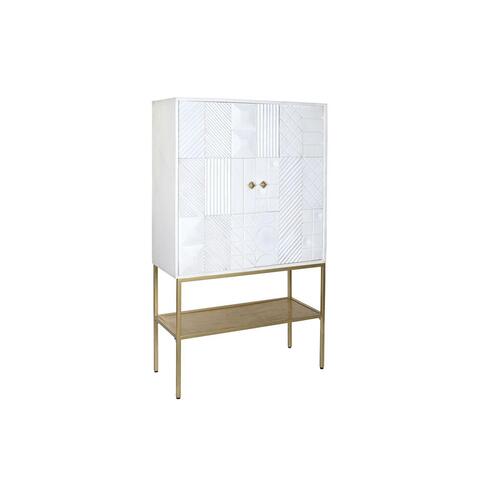 Skænk Gylden Metal Hvid Mangotræ (91 x 44 x 152 cm)