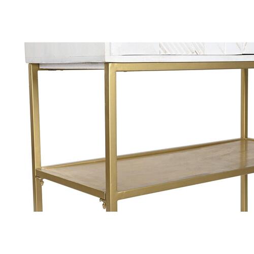 Skænk Gylden Metal Hvid Mangotræ (91 x 44 x 152 cm)