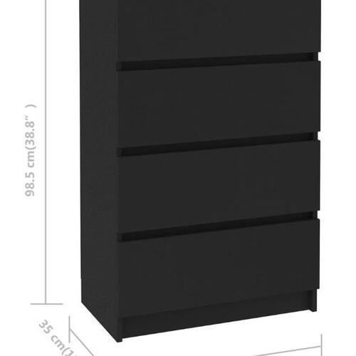 Skænk 60x35x98,5 cm konstrueret træ sort