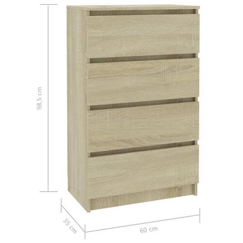 Skænk 60x35x98,5 cm konstrueret træ sonoma-egetræsfarvet
