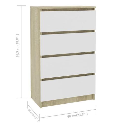 Skænk 60x35x98,5 cm konstrueret træ hvid