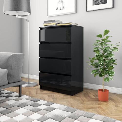 Skænk 60x35x98,5 cm spånplade sort højglans