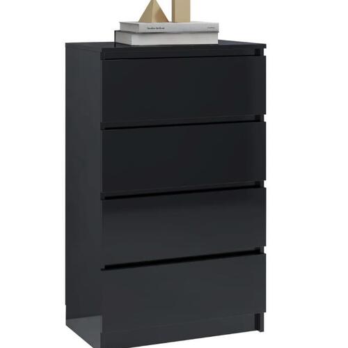 Skænk 60x35x98,5 cm spånplade sort højglans