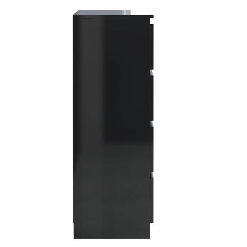 Skænk 60x35x98,5 cm spånplade sort højglans