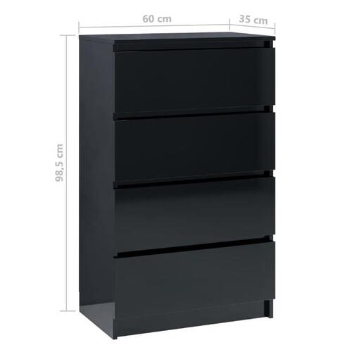 Skænk 60x35x98,5 cm spånplade sort højglans