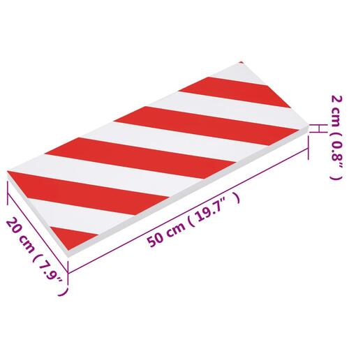 Vægbeskyttere 6 stk. 50x20x2 cm EVA-skum rød og hvid