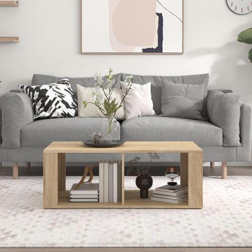 Sofabord 100x50x36 cm konstrueret træ sonoma-eg