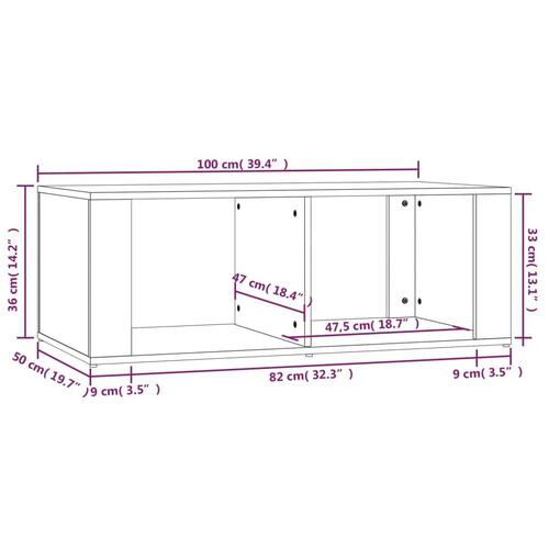 Sofabord 100x50x36 cm konstrueret træ sonoma-eg