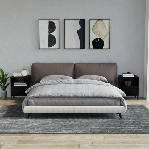 Sengeborde 2 stk. 40x35x50 cm sort