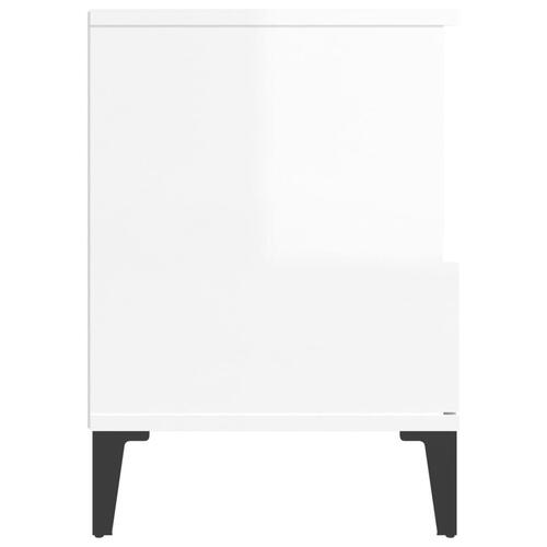 Sengebord 40x35x50 cm hvid højglans