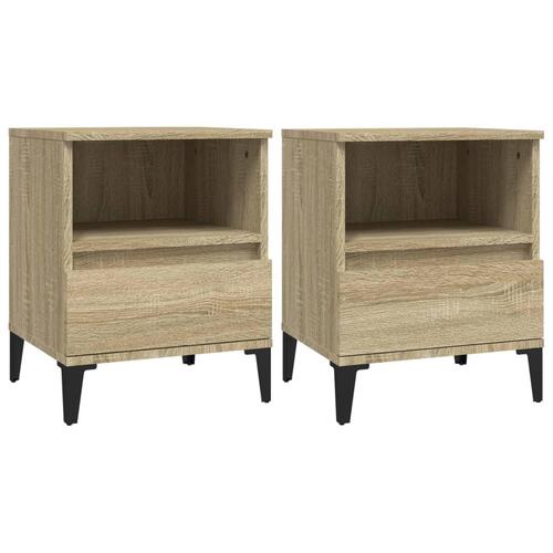 Sengeborde 2 stk. 40x35x50 cm sonoma-eg
