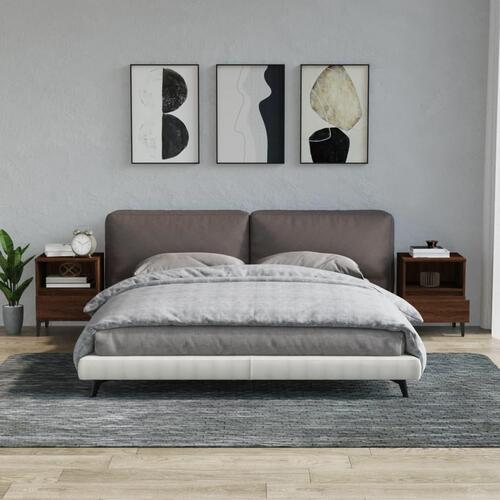 Sengeborde 2 stk. 40x35x50 cm brun egetræsfarve