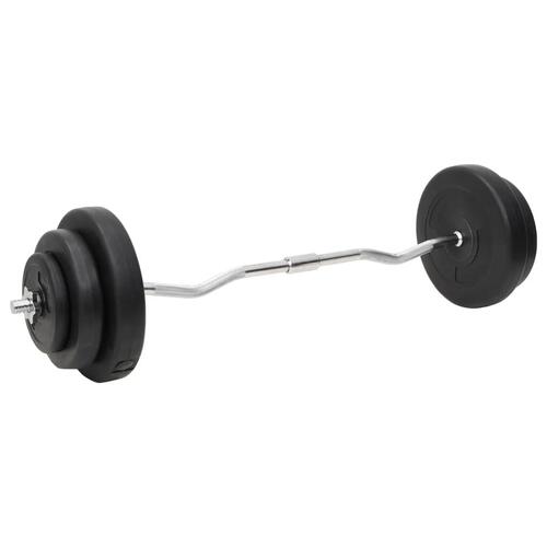 Vægtstang og håndvægt med skiver 60 kg