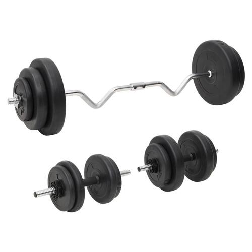 Curl-vægtstang og håndvægt med skiver 60 kg