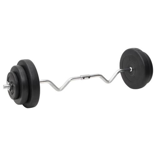 Curl-vægtstang og håndvægt med skiver 60 kg