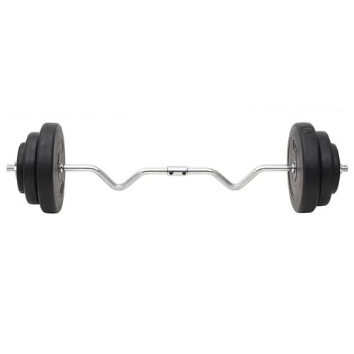Curl-vægtstang og håndvægt med skiver 60 kg