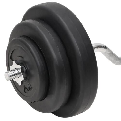 Curl-vægtstang og håndvægt med skiver 60 kg