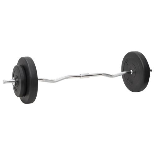 Vægtstang og håndvægt med skiver 60 kg