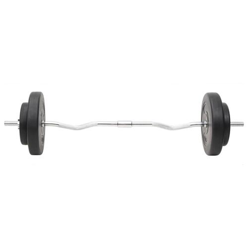Vægtstang og håndvægt med skiver 60 kg