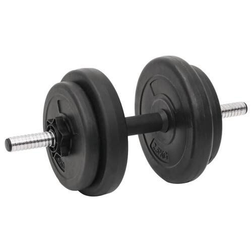 Vægtstang og håndvægt med skiver 60 kg