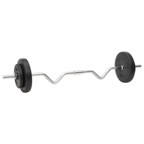 Vægtstang og håndvægt med skiver 60 kg