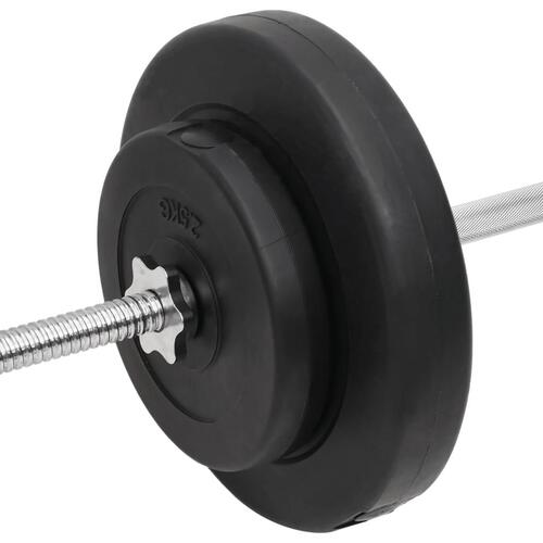 Vægtstang og håndvægt med skiver 60 kg