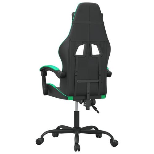 Drejelig gamingstol kunstlæder sort og grøn