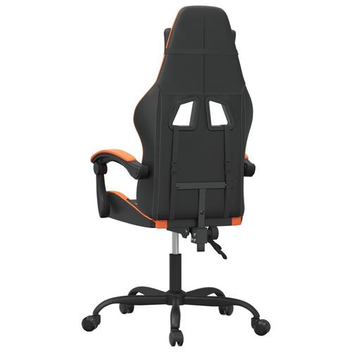 Drejelig gamingstol kunstlæder sort og orange