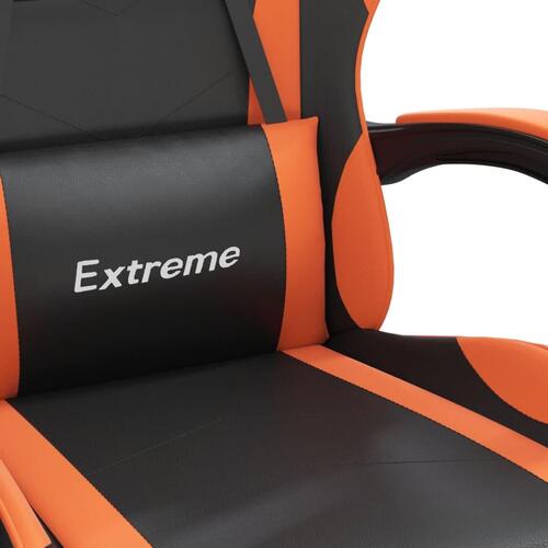Drejelig gamingstol kunstlæder sort og orange