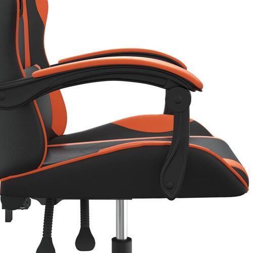 Drejelig gamingstol kunstlæder sort og orange