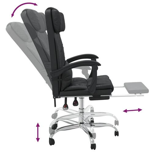 Kontorstol med massagefunktion kunstlæder sort