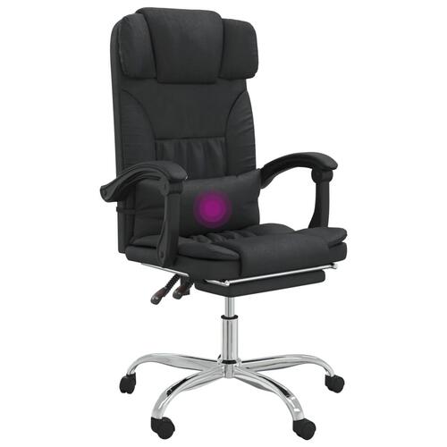 Kontorstol med massagefunktion kunstlæder sort