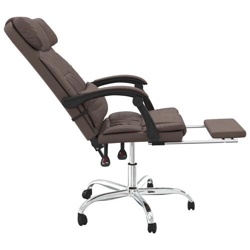 Kontorstol med massagefunktion kunstlæder brun