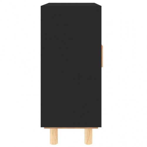 Skænk 60×30×70 cm - sort med rattanlåger og fyrretræsben