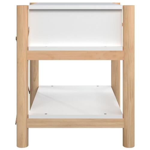Sengebord 42x38x45 cm konstrueret træ hvid