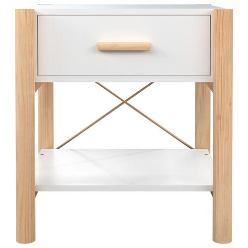 Sengeborde 2 stk. 42x38x45 cm konstrueret træ hvid