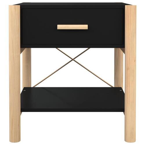 Sengeborde 2 stk. 42x38x45 cm konstrueret træ sort