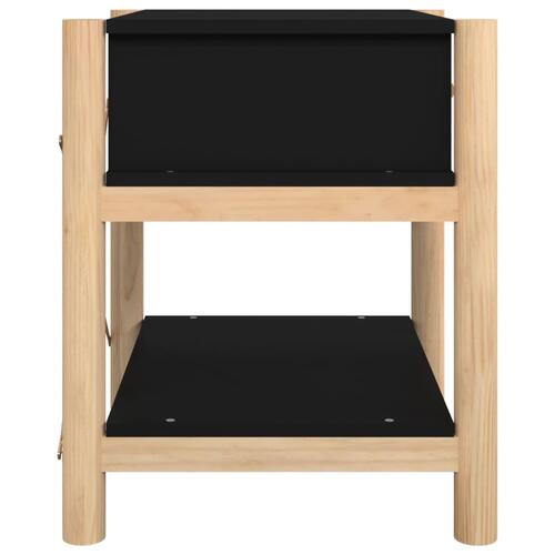 Sengeborde 2 stk. 42x38x45 cm konstrueret træ sort